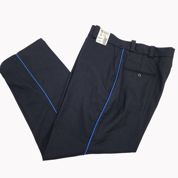 Horace Small  2 pair Dress Uniform Pants 40R X 30 With Blue Stripe Wool Blend - Picture 1 of 6